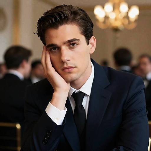 Contemplative Man in Formal Attire