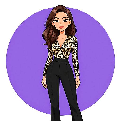 Elegant Woman in Sequined Eveningwear