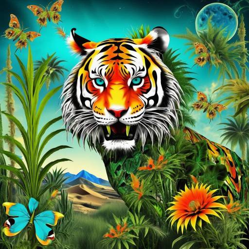 Surrealist Tiger: A Dali and Ernst Fusion