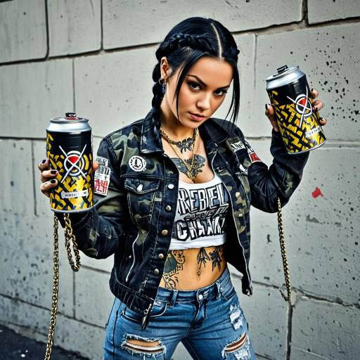 Rebel Street Artist with Spray Paint Cans