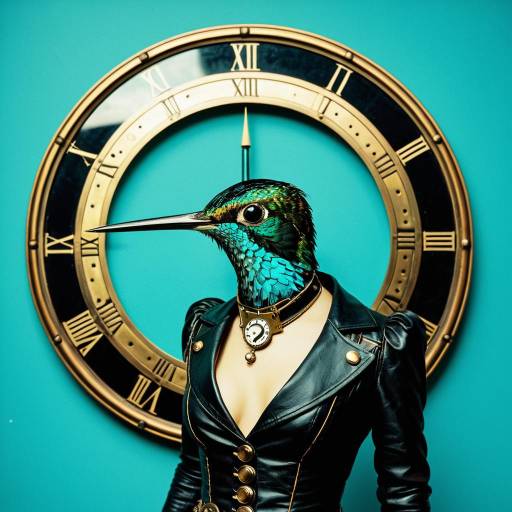 Steampunk Hummingbird with Clock Background Steampunk Hummingbird with Clock Background