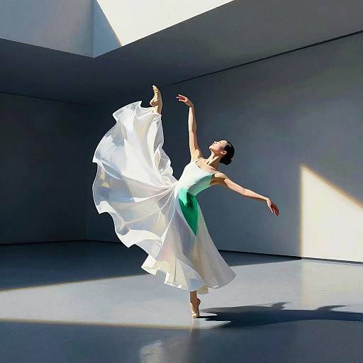 Minimalist Dancer in Modern Gallery