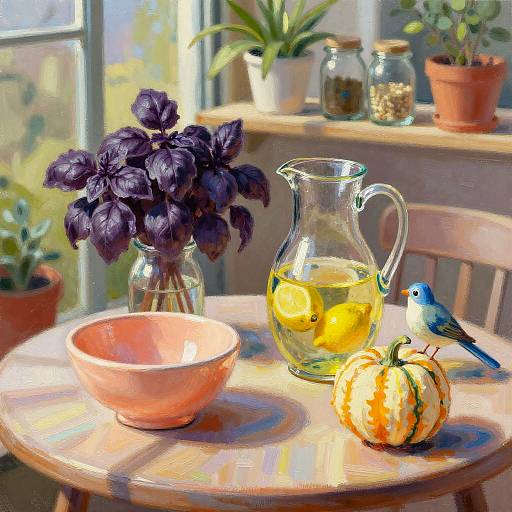 Vibrant Impressionist Breakfast Still Life