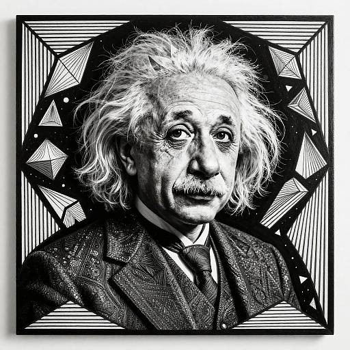 Einstein in Escher's Geometric Style