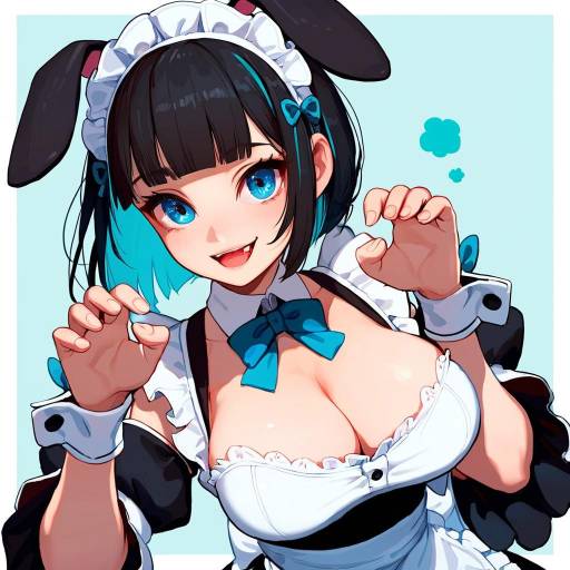 Colorful Maid Girl with Unique Style