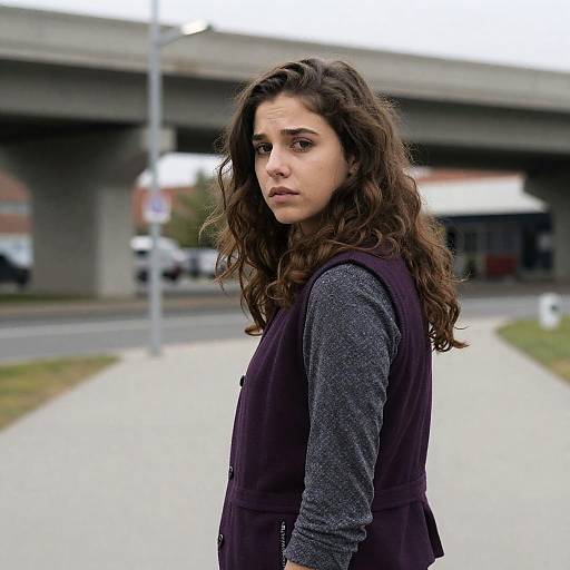 Urban Portrait of a Concerned Woman