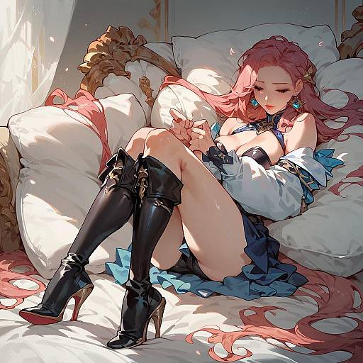 Cinderella in Detailed High Heel Boots