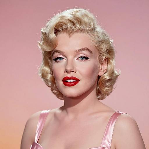 1950s Blonde Woman in Pink Dress