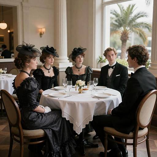 Victorian Elegance: Formal Restaurant Gathering