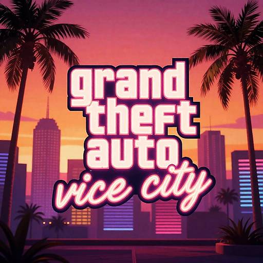 Neon Synthwave Vice City Sunset