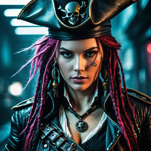 Cyberpunk Female Pirate Portrait