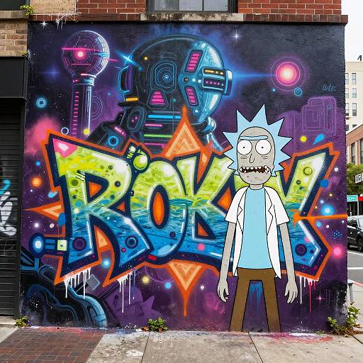 Rick and Morty Graffiti Street Art