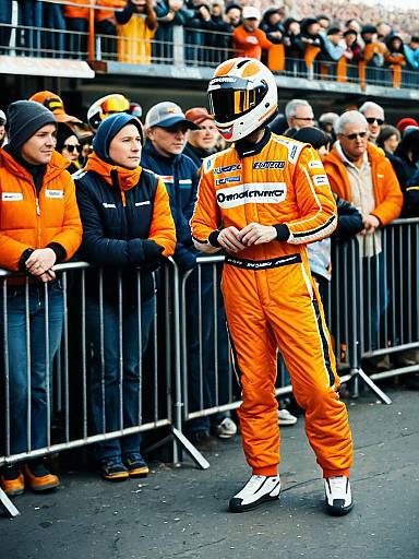 Man in Orange Racer Costume
