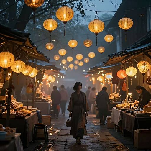 Misty Twilight Market Dreamscape