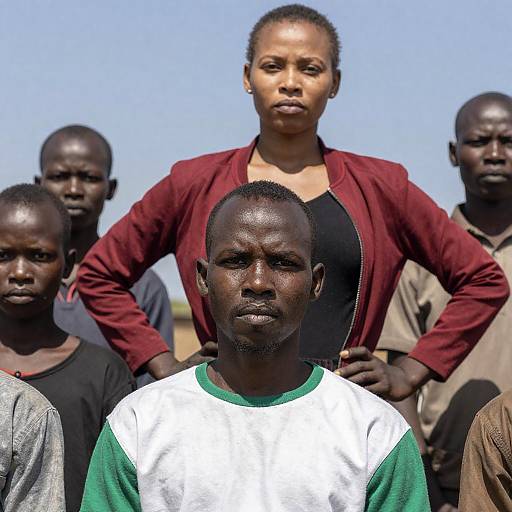 Serious Group Portrait Outdoor