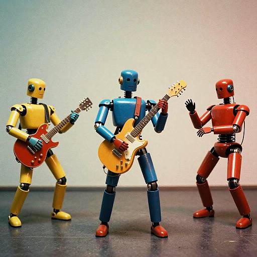 Vibrant Robotic Musicians in Retro Style