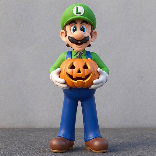 Mario-Themed Halloween Portrait of Luigi