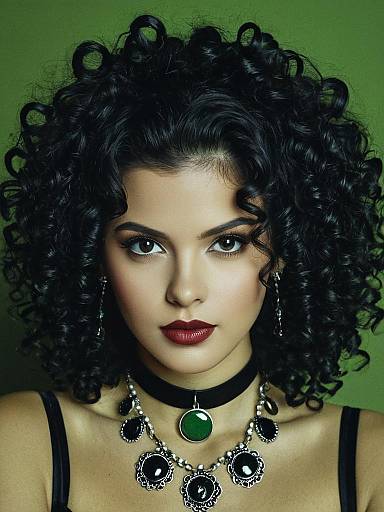 Realistic Curly Halloween Hairstyle Portrait