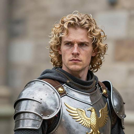 Blonde Warrior in Medieval Armor