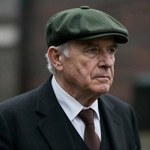 Elderly Man in Green Flat Cap
