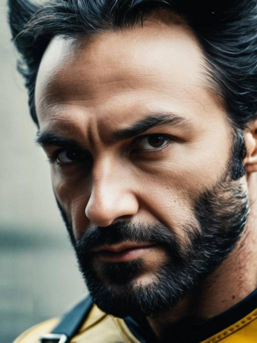 Close-up Portrait of Man in Wolverine Costume