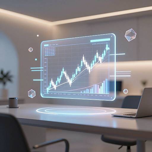 Futuristic Holographic Financial Data Display