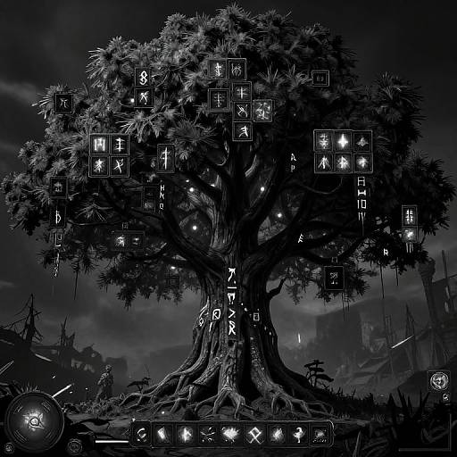 Hyper-Realistic Slavic Rune Game UI