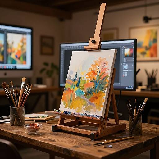 Cozy Artist Loft with Painting Generator