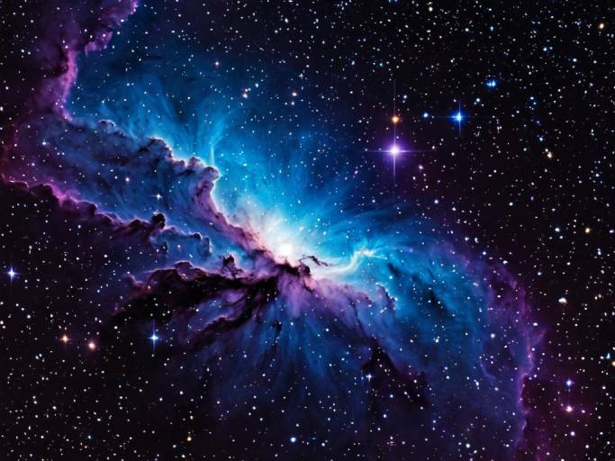 Vibrant Nebula Close-Up Wallpaper Design