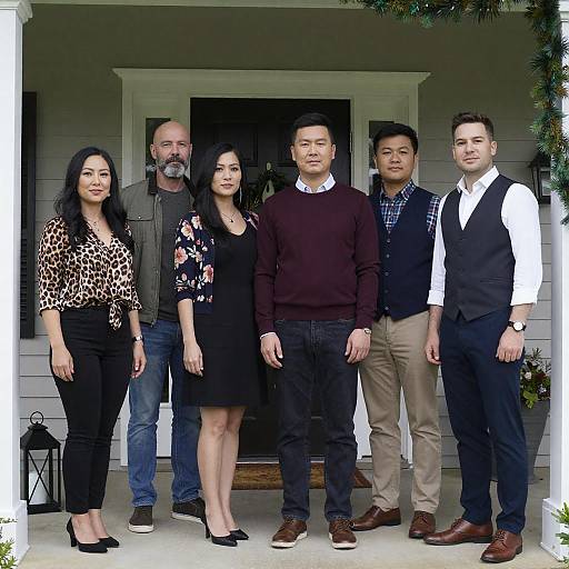 Group Portrait in Front of a House