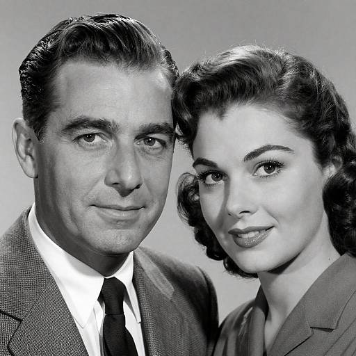 Classic 1940s Black and White Portrait