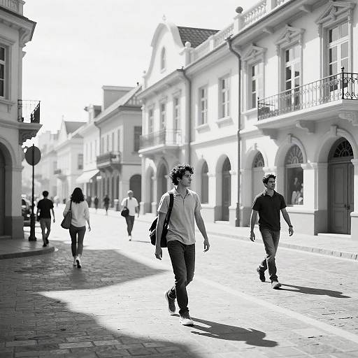 3D Dynamic Black and White Street Scene