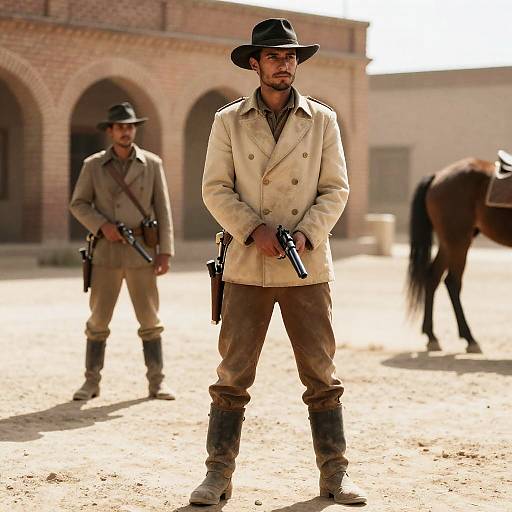 Sunlit Standoff in a Dusty Town