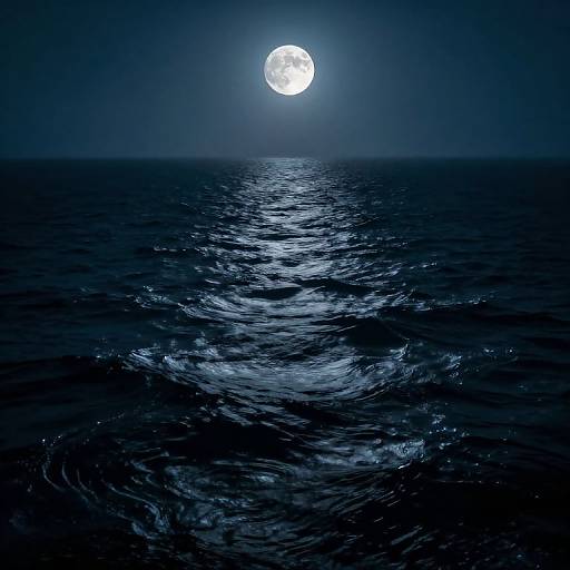 Enigmatic Seascape Under Waning Moon