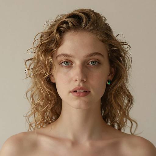 Portrait of a Young Woman With Green Earring