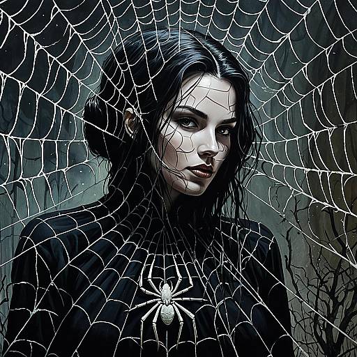 Gothic Woman in Spider Web