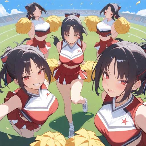 Dynamic Cheerleader Kaguya in Action