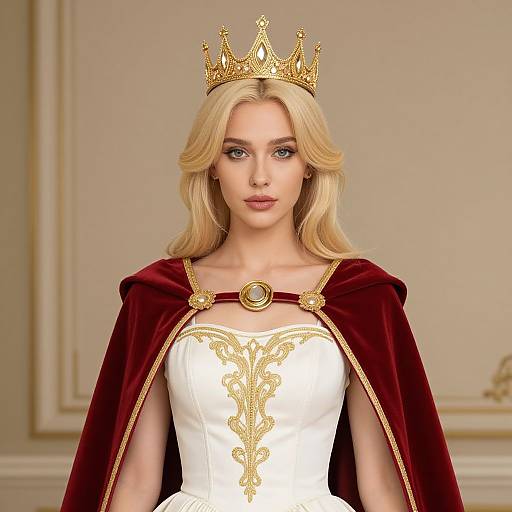 Regal Blonde Woman in Royal Attire