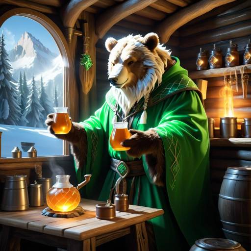 Cinematic Bear Druid Brewing Potion