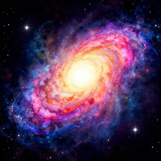 Futuristic Abstract Galaxy Watercolor