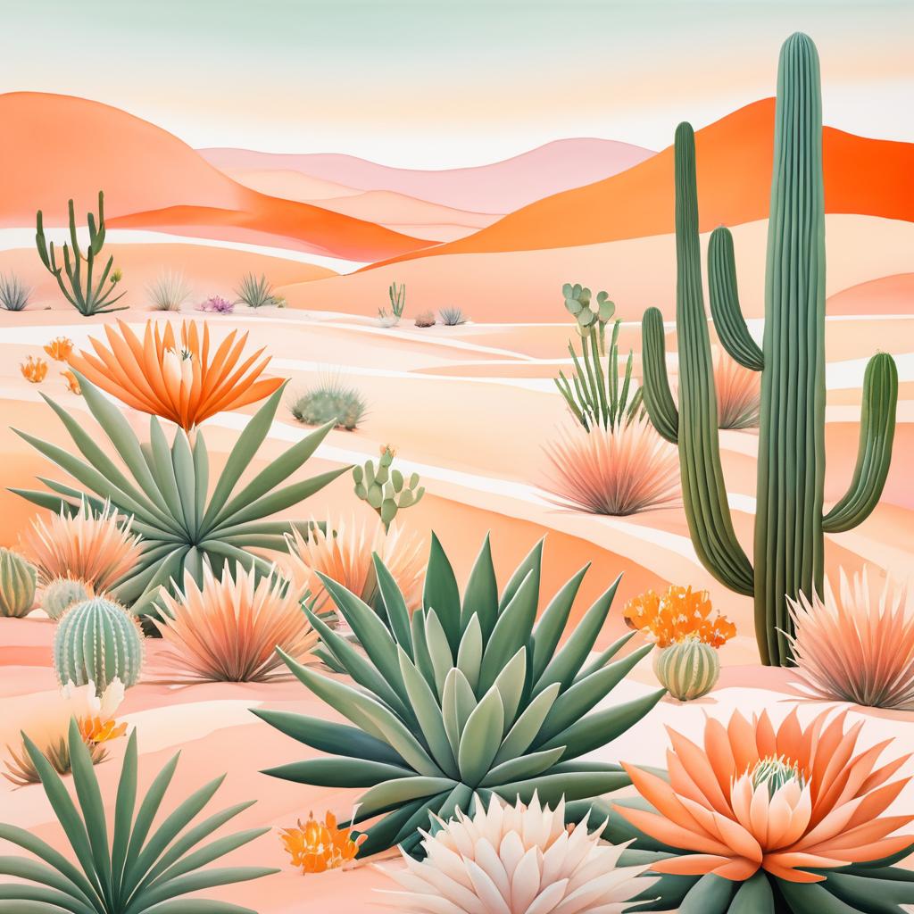 Serene Desert Bloom in O'Keeffe Style