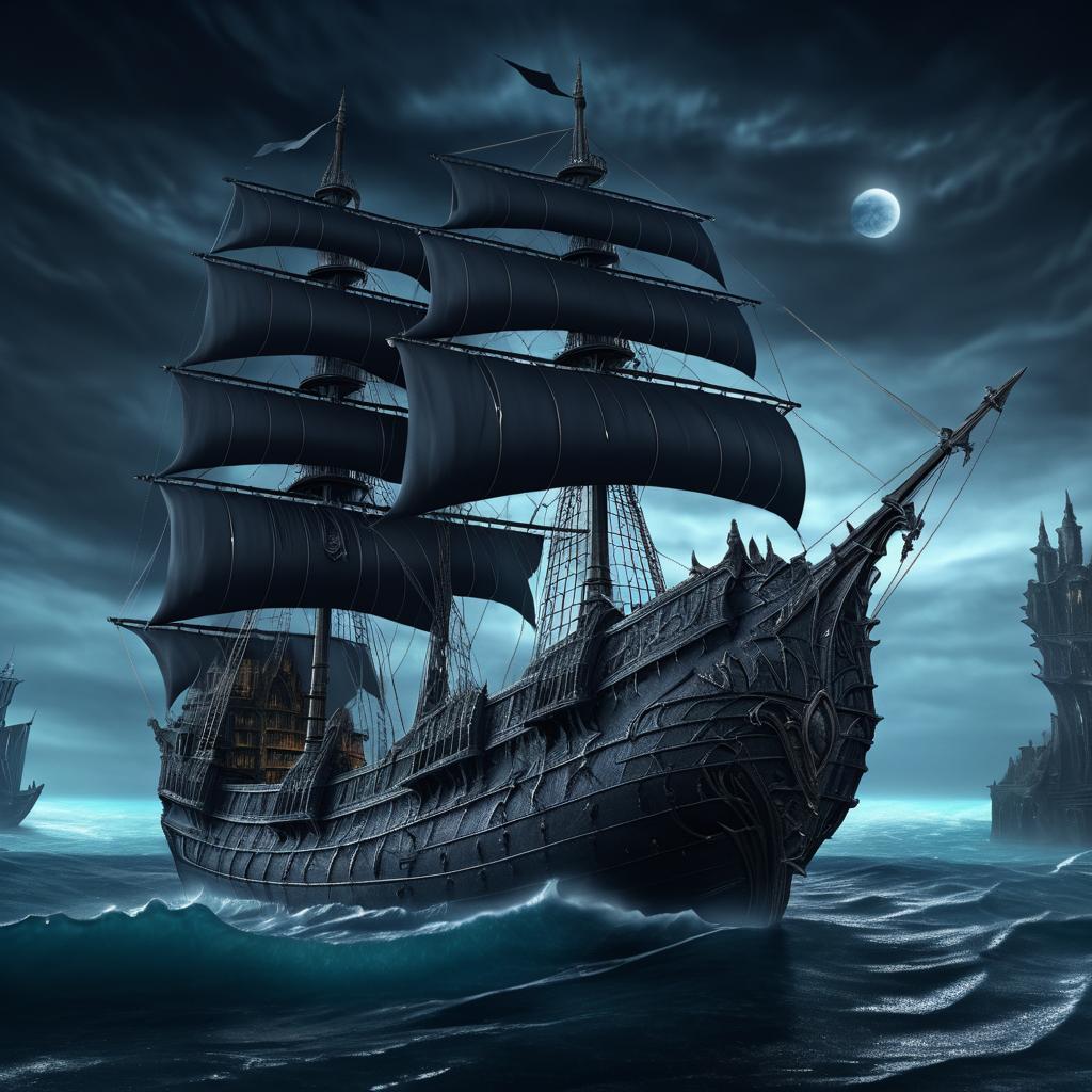 Epic Dark Fantasy Ghost Ship Artwork