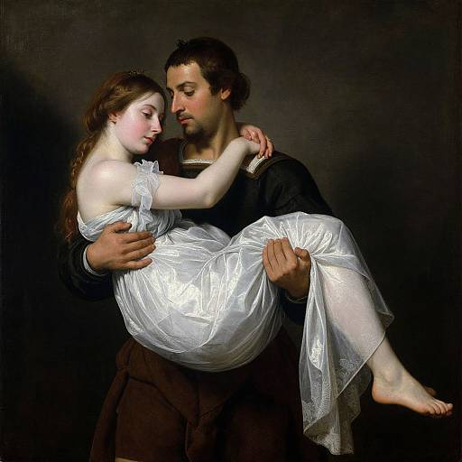 Baroque Man Holding Woman Painting