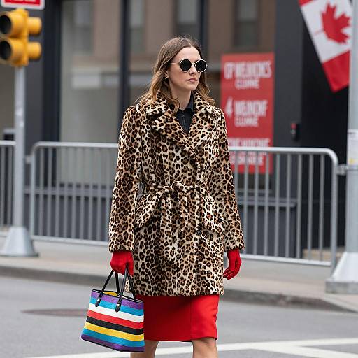 Stylish Woman in Urban Street Scene