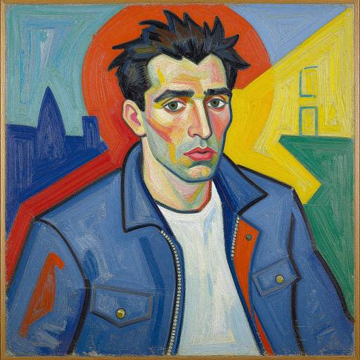 Colorful Man in Jacket Painting