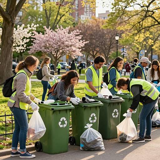 Community Park Cleanup at Golden Hour