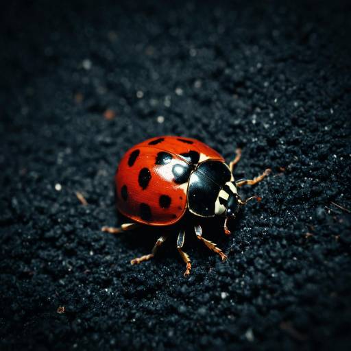 Macro Close-Up of Red Ladybug