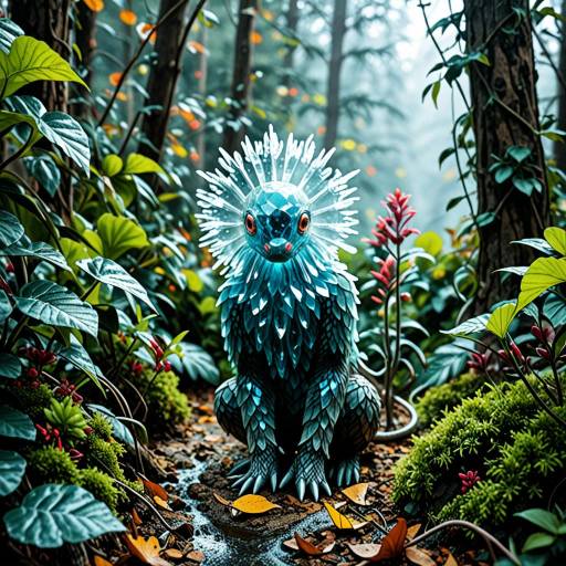 Vibrant Plant-Based Creature in Tundra