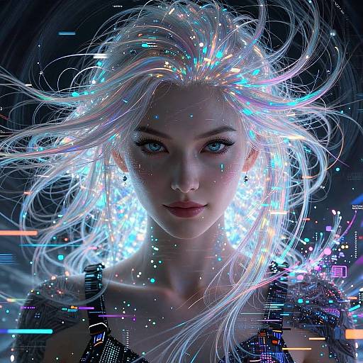 Extreme Cyberpunk Smooth Girls Portrait