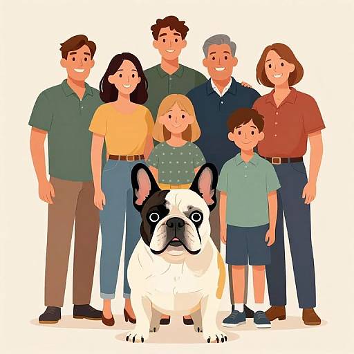 Aristocratic French Bulldog Family Portrait